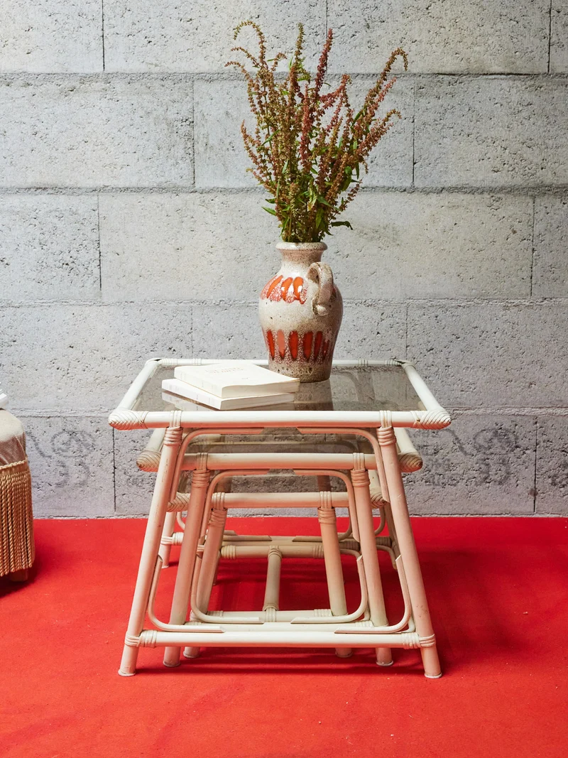 Barbara, les tables gigognes en rotin N°162