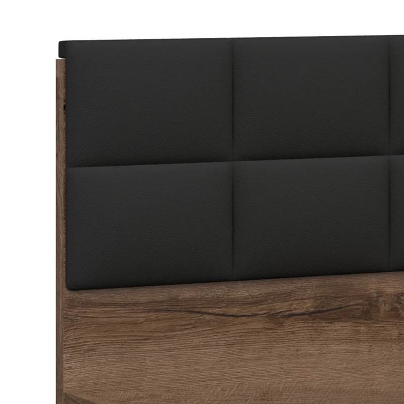 Lit coffre 160x200 sommier inclus Romane Bois
