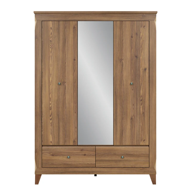 Armoire 3 portes 2 tiroirs Raya Bois