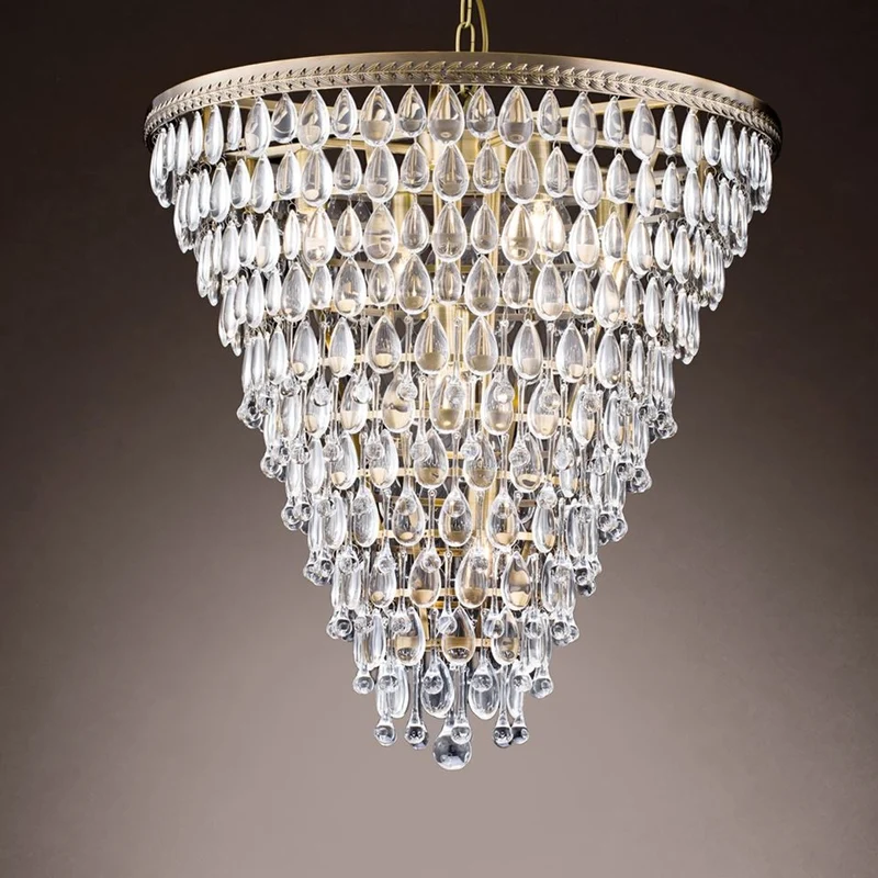 Casa Padrino Luxus Kronleuchter Silber Ø 61 x H. 65 cm - Kristall Lüster mit Glastropfen