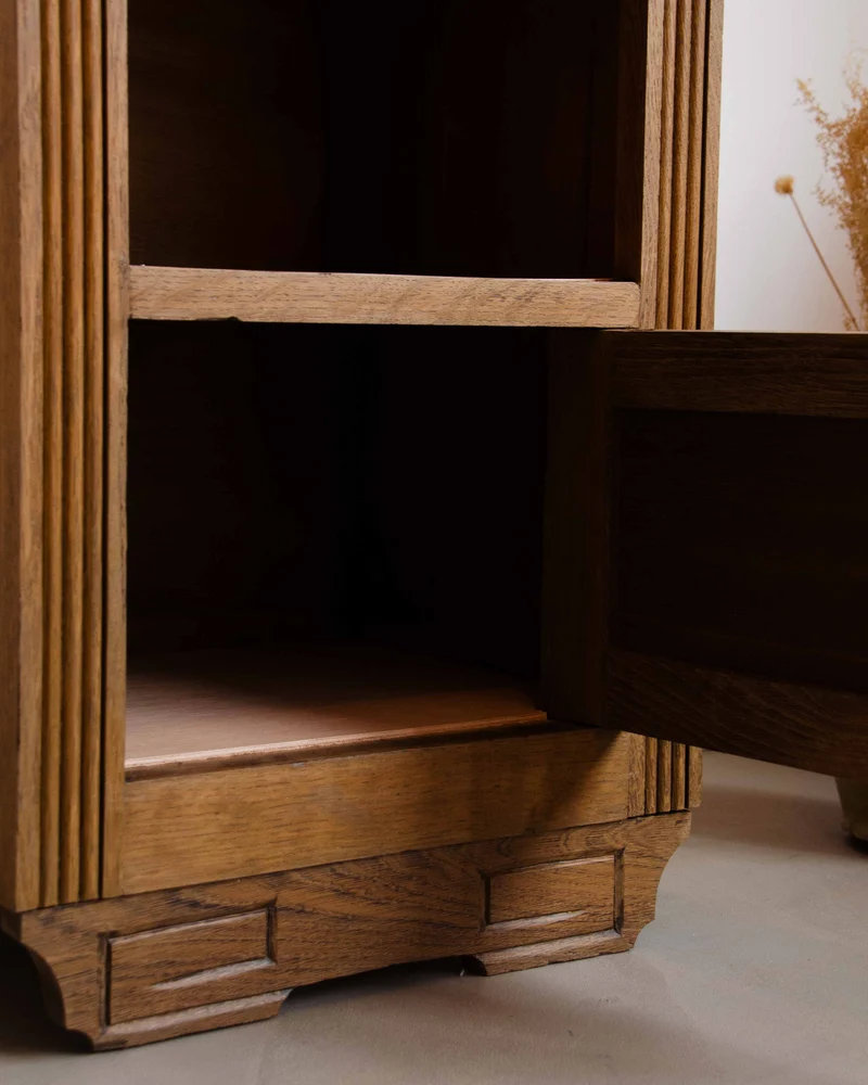 Odile, la table de chevet en marbre et bois N°1399
