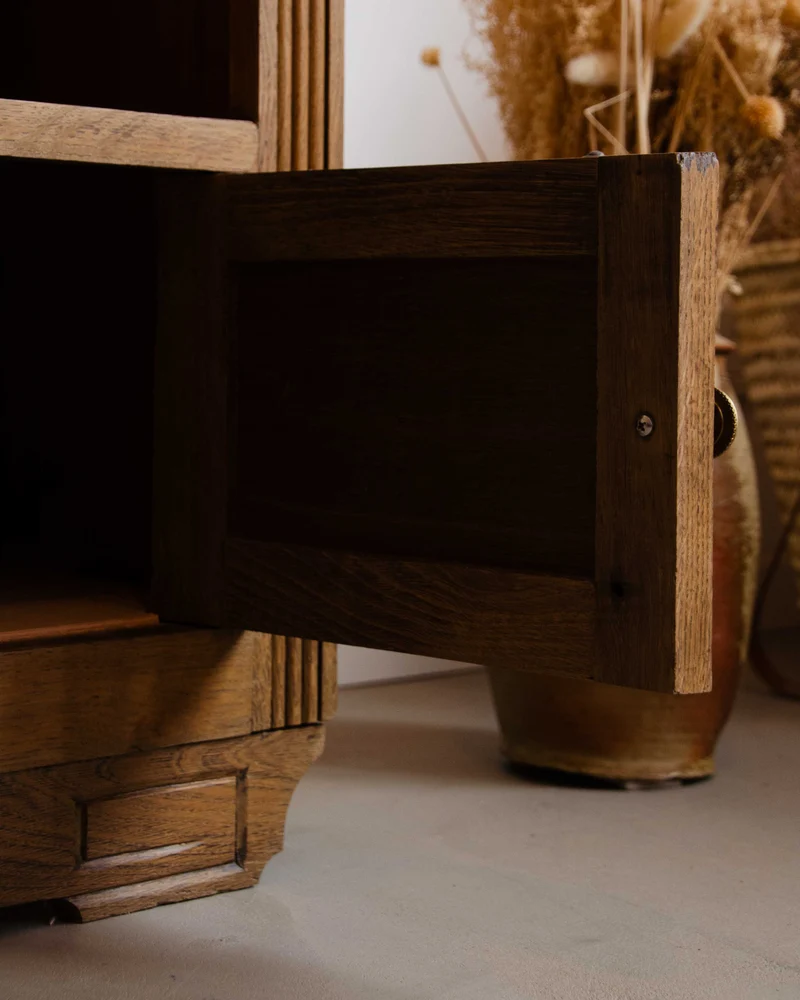Odile, la table de chevet en marbre et bois N°1399