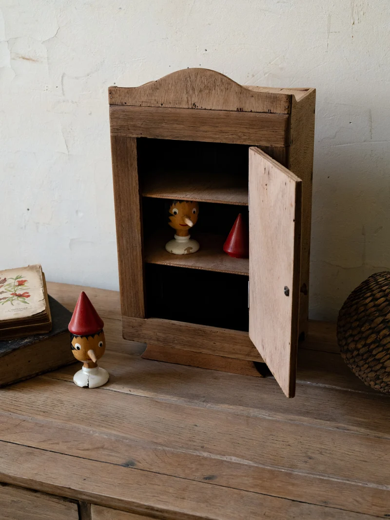 Gaëlle, petite armoire ancienne en bois N°921
