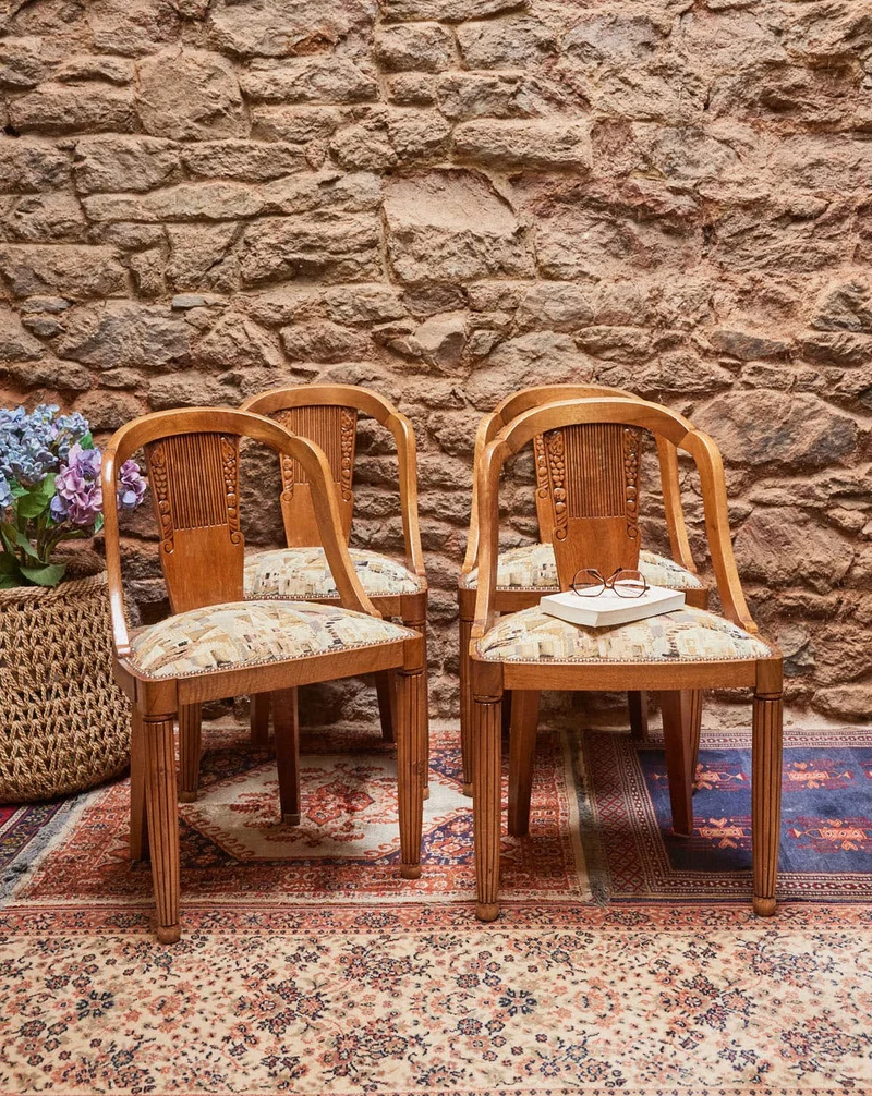 Claude, le lot de 4 chaises Art déco N°1333
