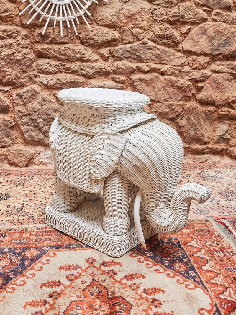 Alix, le porte-plantes Eléphant en osier N°1070