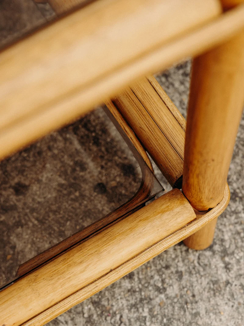 Maïa, la paire de tables de chevet en pin massif et verre N°1511