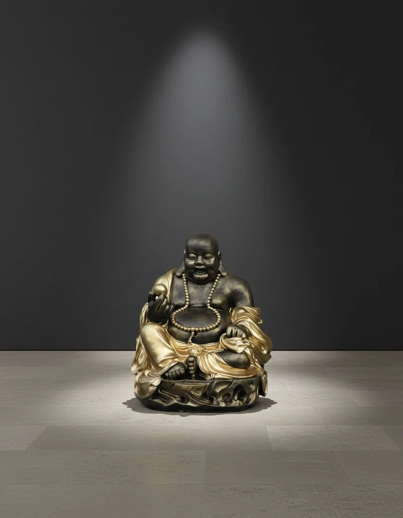 Casa Padrino Luxus Deko Skulptur Statue Kleiner Buddha H. 32 cm - Deko Skulptur - Deko Figur - Tierfigur - Gartendeko