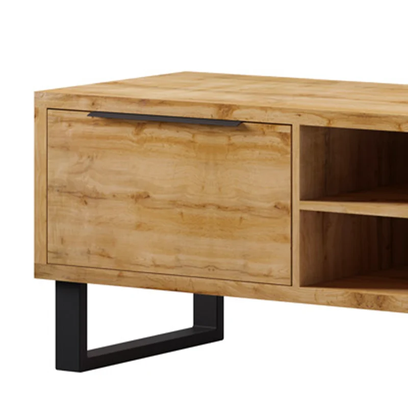 Meuble TV 2 tiroirs 180 cm Eden Bois et Metal