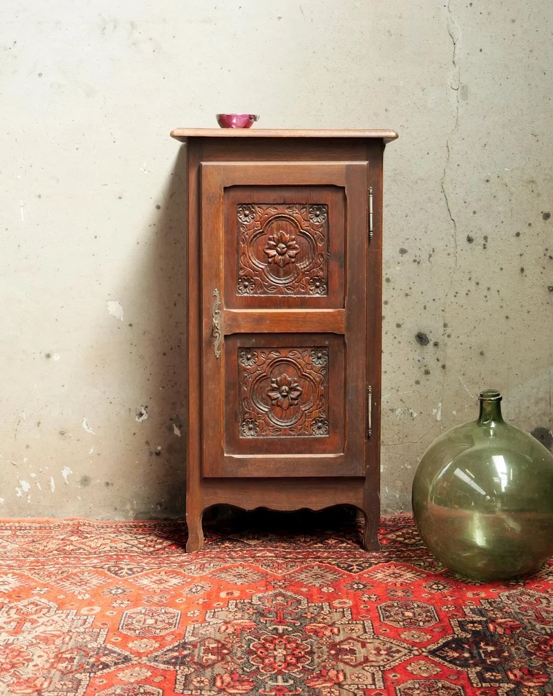 Odile, la grande table de chevet en bois N°1396