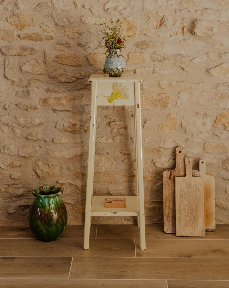 Francine, la sellette en bois beige N°1003