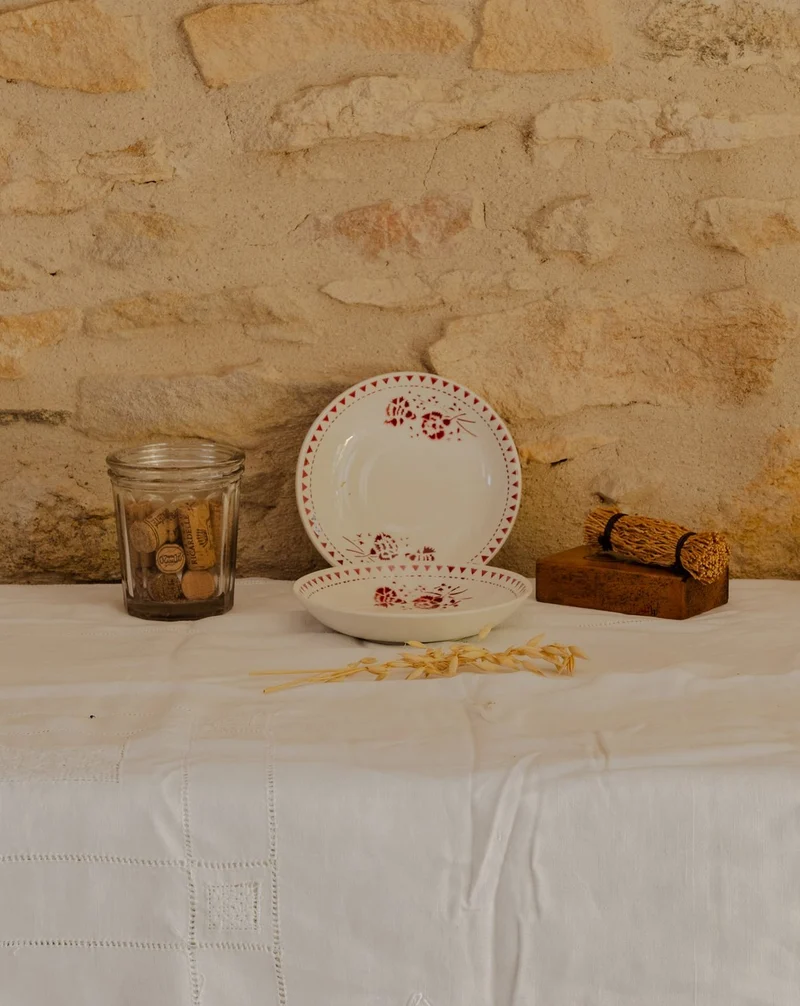 Antoinette, le lot de 2 assiettes creuses en faïence N°305