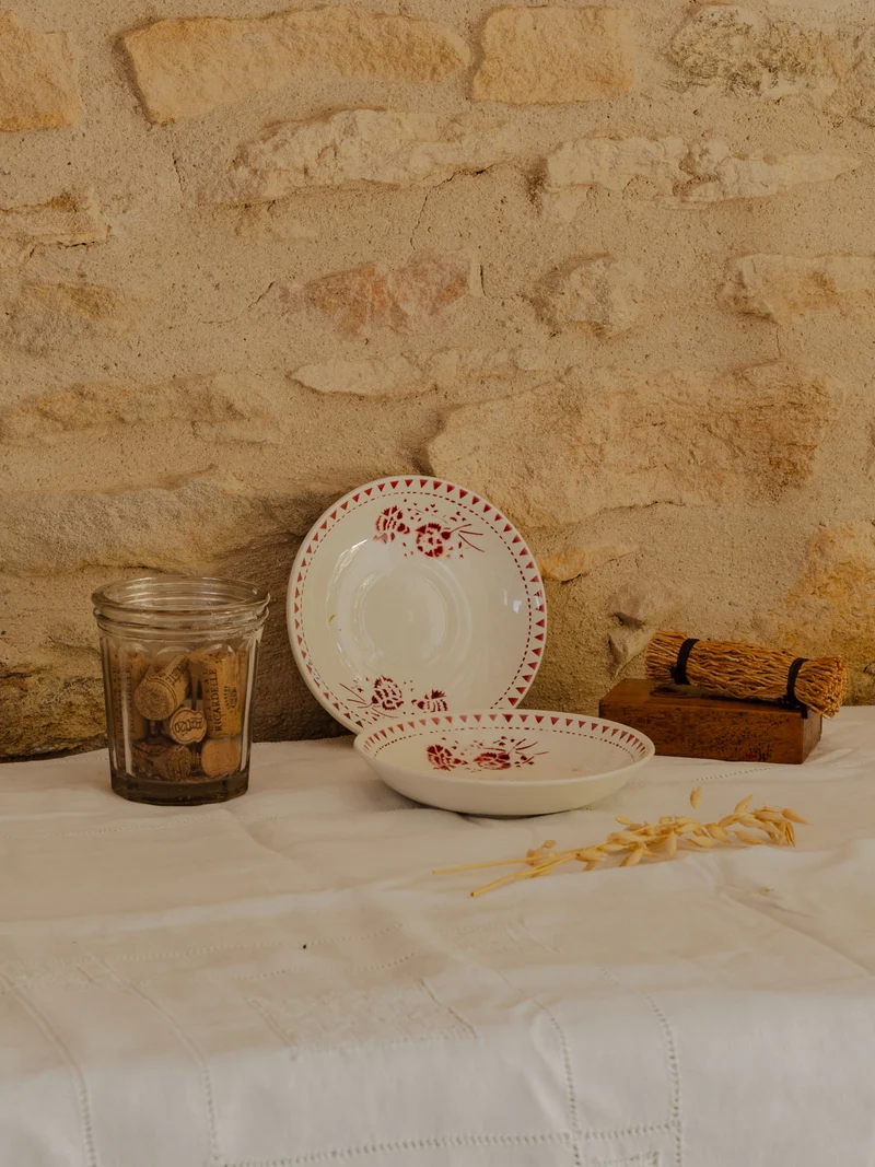 Antoinette, le lot de 2 assiettes creuses en faïence N°305