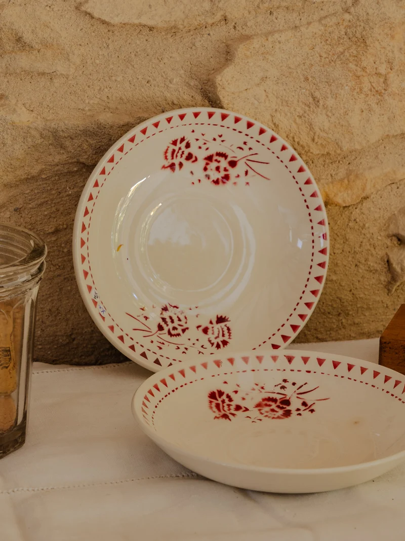 Antoinette, le lot de 2 assiettes creuses en faïence N°305