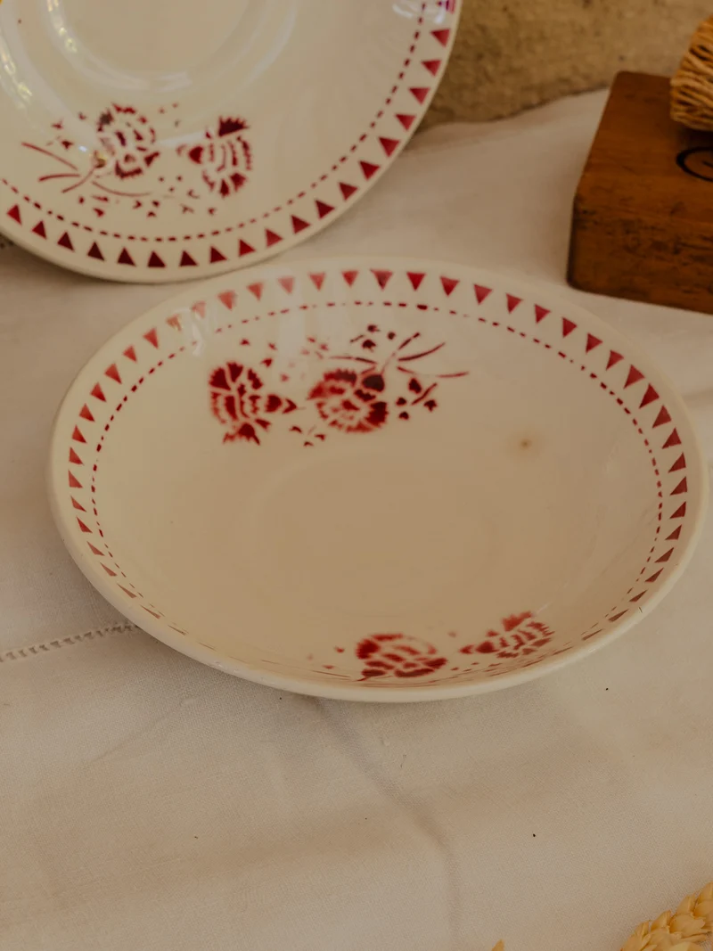 Antoinette, le lot de 2 assiettes creuses en faïence N°305