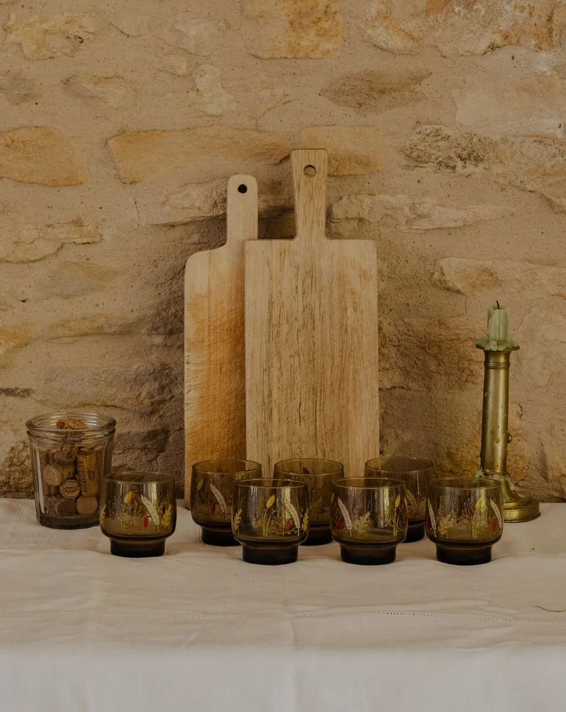 Eugène, le lot de 7 verres en verre fumé N°231