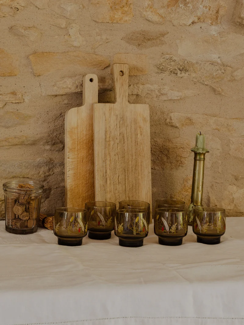Eugène, le lot de 7 verres en verre fumé N°231