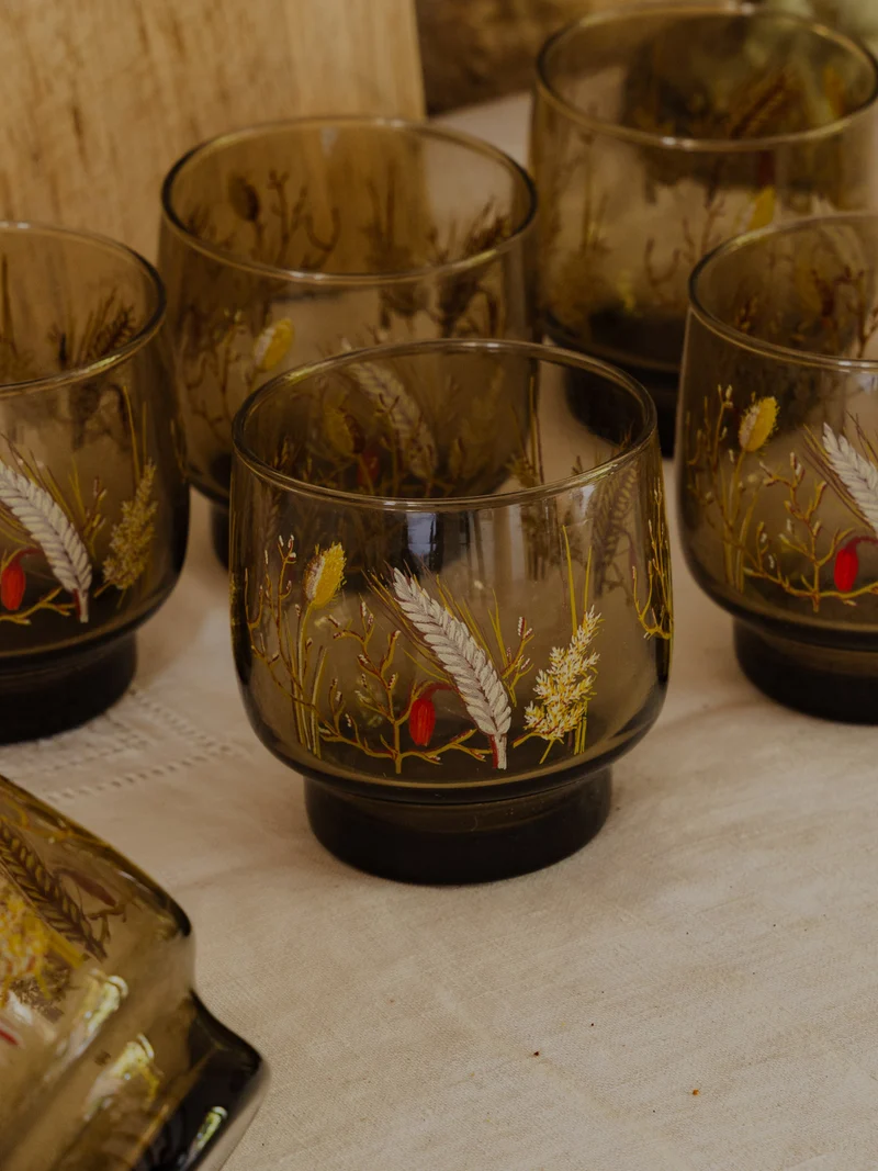 Eugène, le lot de 7 verres en verre fumé N°231