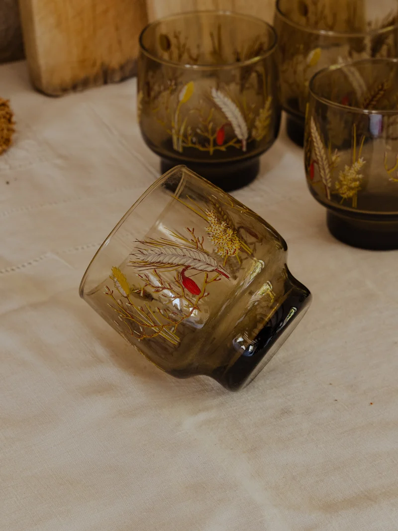 Eugène, le lot de 7 verres en verre fumé N°231