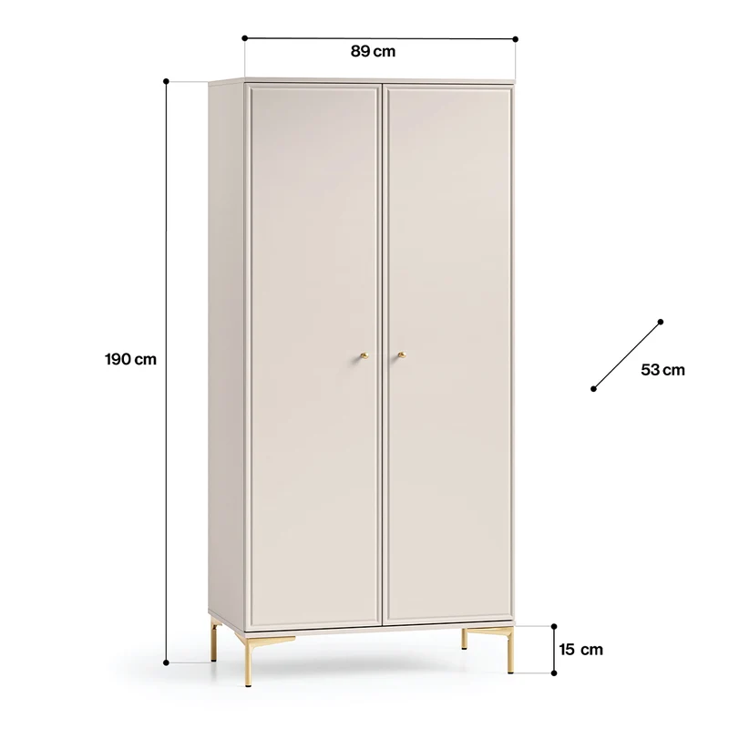 Armoire 2 portes Sélène Cachemire