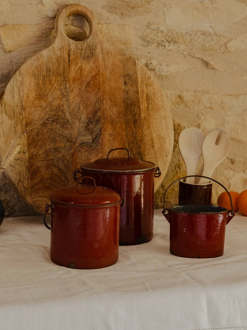 Nestor, le lot de 3 pots en tôle émaillée N°678