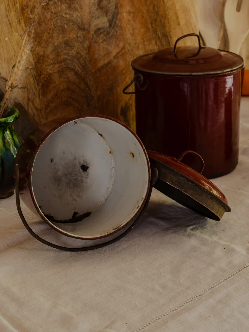 Nestor, le lot de 3 pots en tôle émaillée N°678