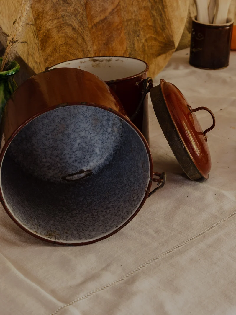 Nestor, le lot de 3 pots en tôle émaillée N°678