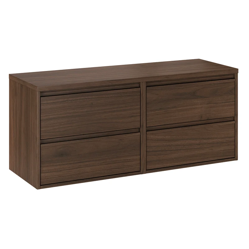 Ensemble meuble sous-vasque 120cm et colonne Edmé Bois foncé
