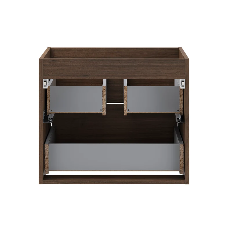 Ensemble meuble sous-vasque 120cm colonne et armoires miroir Edmé Bois foncé