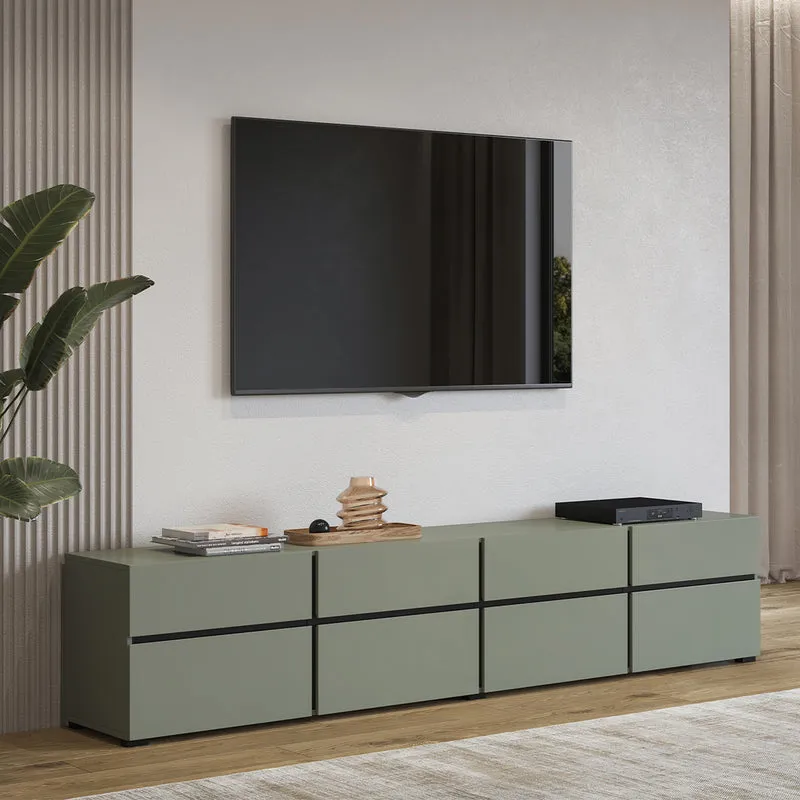 Meuble TV 4 portes 225 cm Lilia Vert