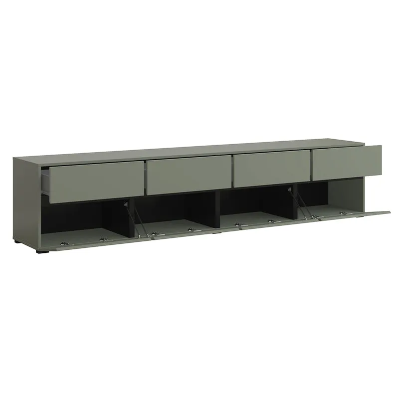 Meuble TV 4 portes 225 cm Lilia Vert