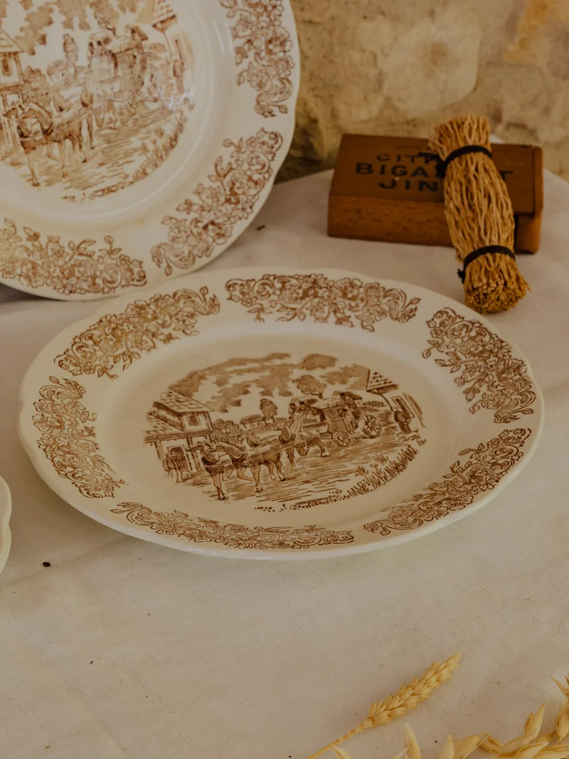 Antoinette, le lot de 5 assiettes en faïence N°303