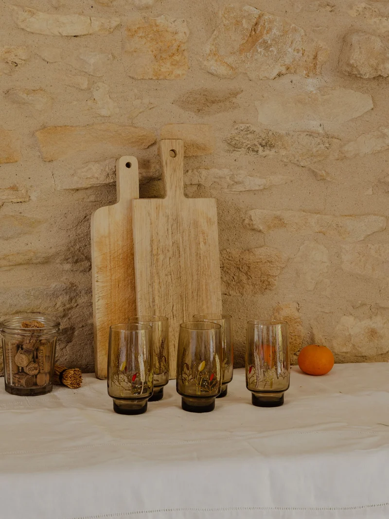 Eugène, le lot de 5 verres en verre fumé N°230