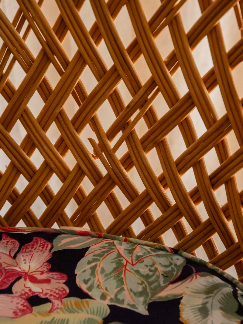 Ernest, le fauteuil en rotin au tissu exotique N°1006