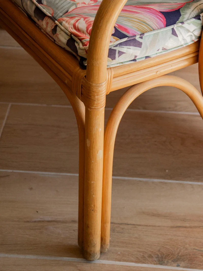 Ernest, le fauteuil en rotin au tissu exotique N°1006