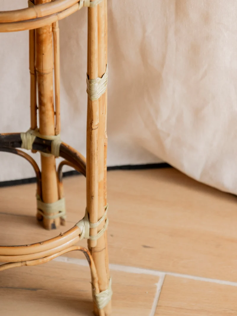 Ariel, le porte-plante en bois clair et rotin N°514