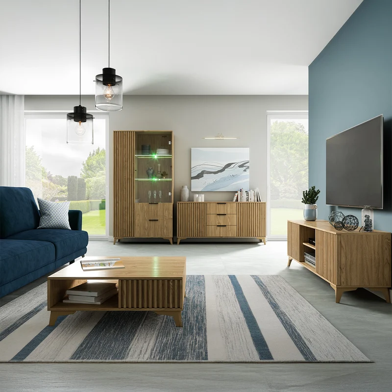 Meuble TV 2 portes 150 cm Esteban Bois