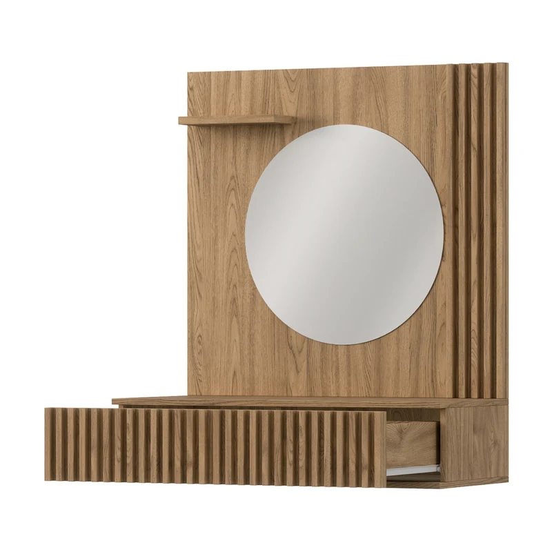 Coiffeuse murale 1 tiroir 1 miroir Esteban Bois
