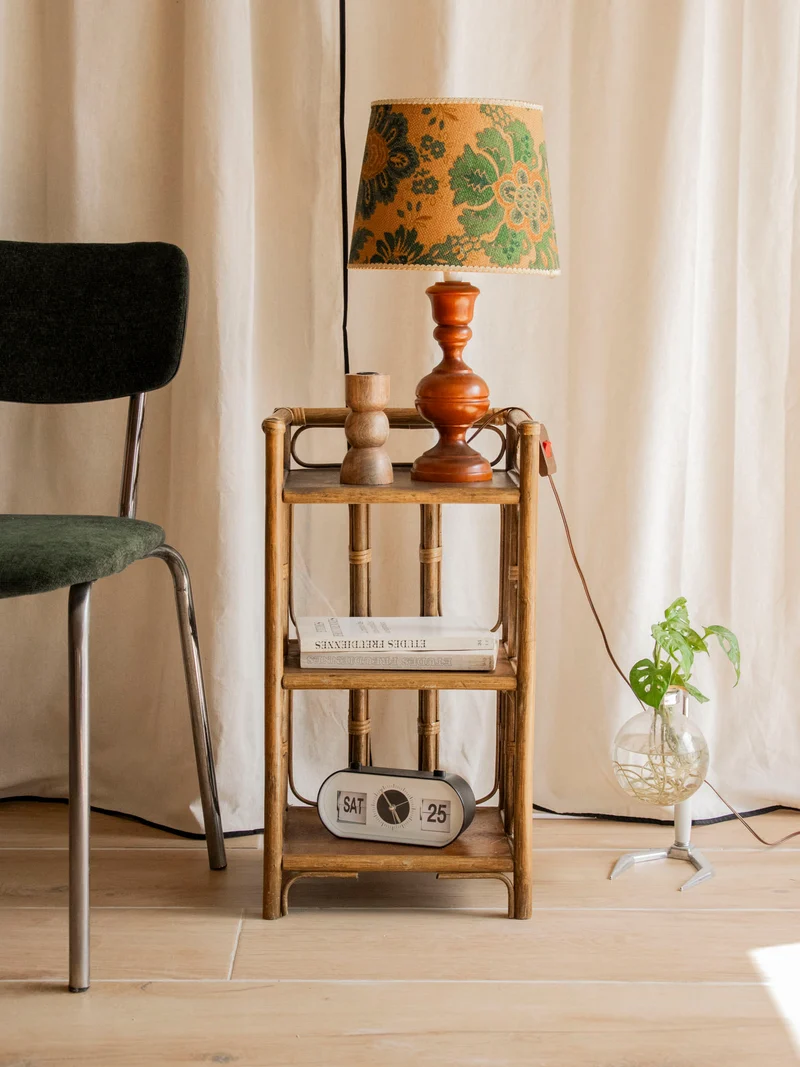 Gaëlle, l'étagère à 3 étages en bois et rotin N°905