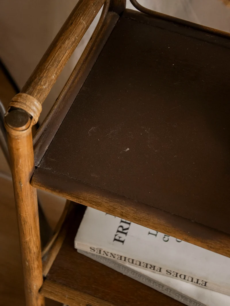 Gaëlle, l'étagère à 3 étages en bois et rotin N°905