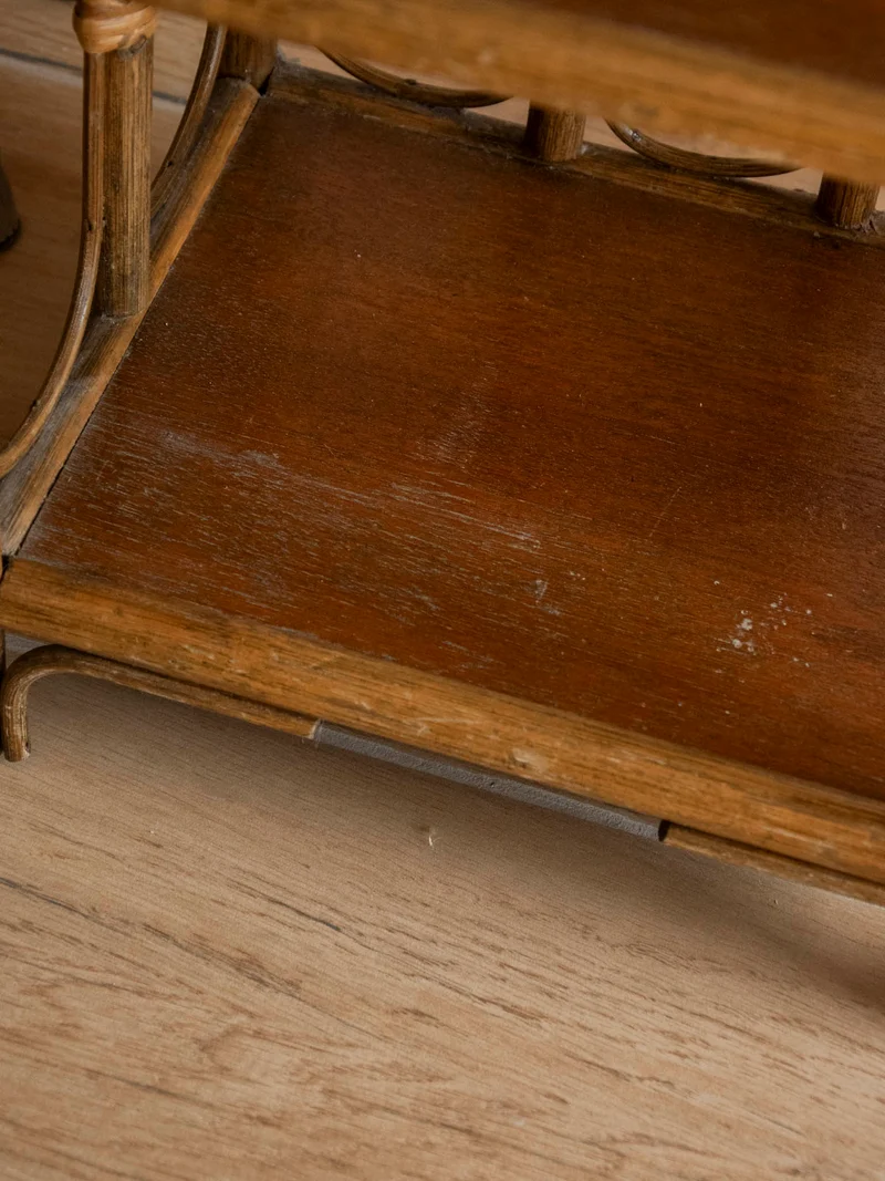Gaëlle, l'étagère à 3 étages en bois et rotin N°905