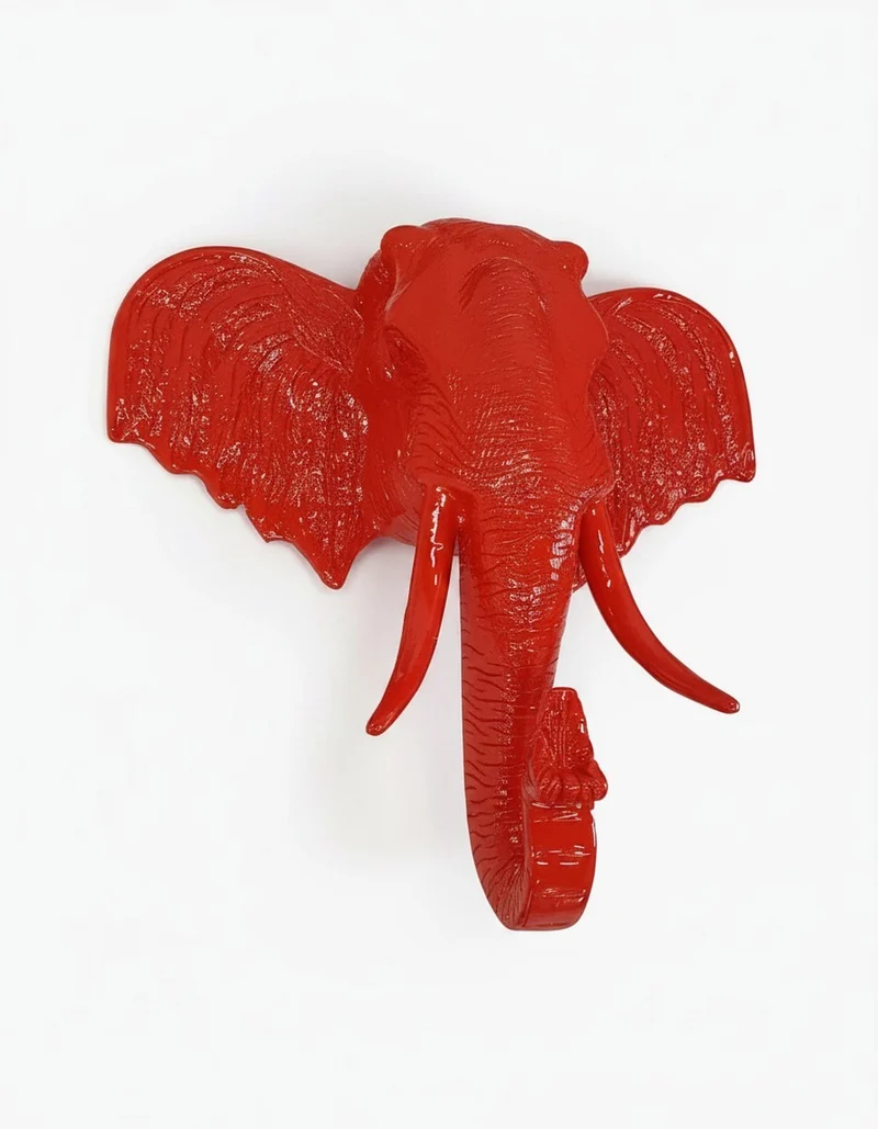 Casa Padrino Luxus Deko Skulptur Elefant Trophäe H. 105 cm - Riesige Gartenskulptur - Lebensgroße Skulptur - XXL Deko Skulptur - XXL Deko Figur