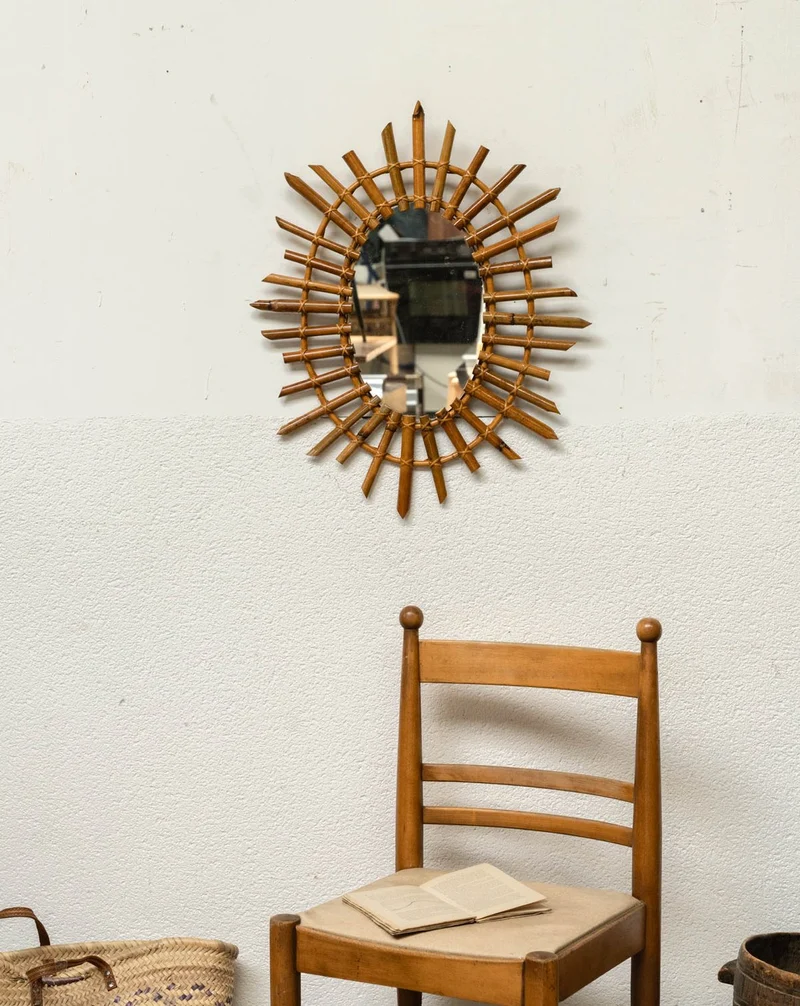 Georges, le miroir en rotin N°1238