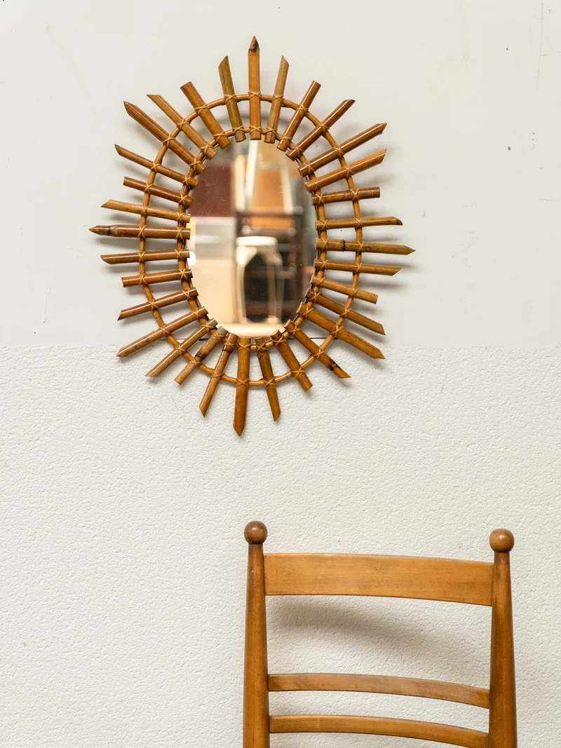 Georges, le miroir en rotin N°1238
