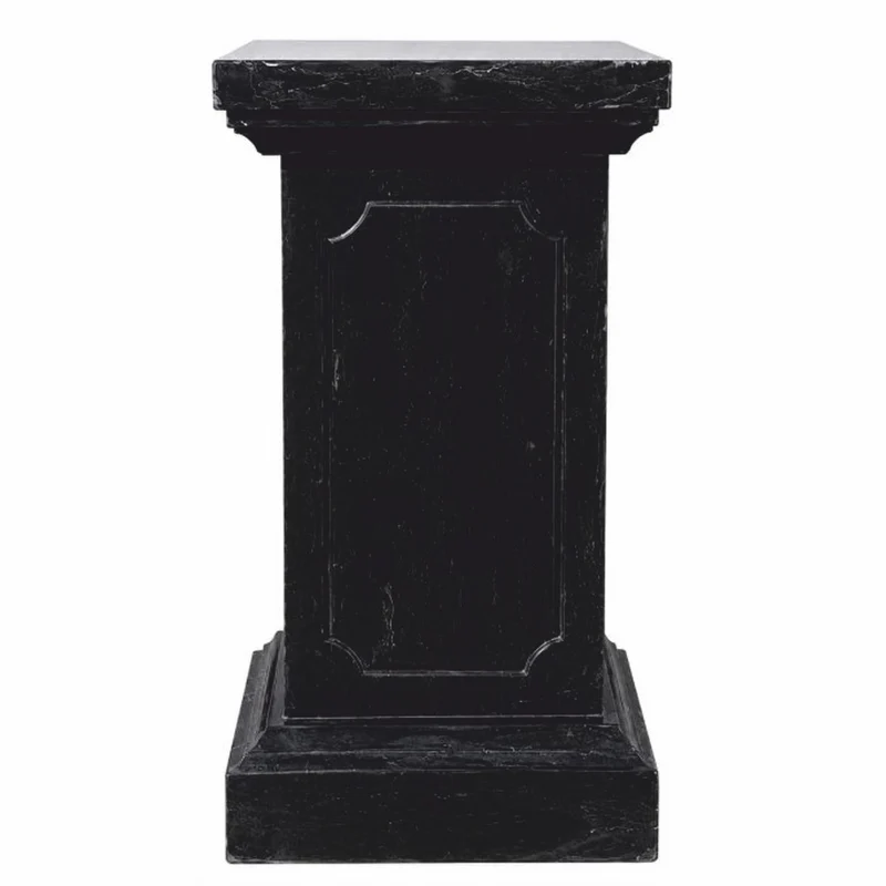 Casa Padrino Barock Garten Deko Marmor Säule Schwarz H. 80 cm - Garten & Terrassen Deko Accessoires