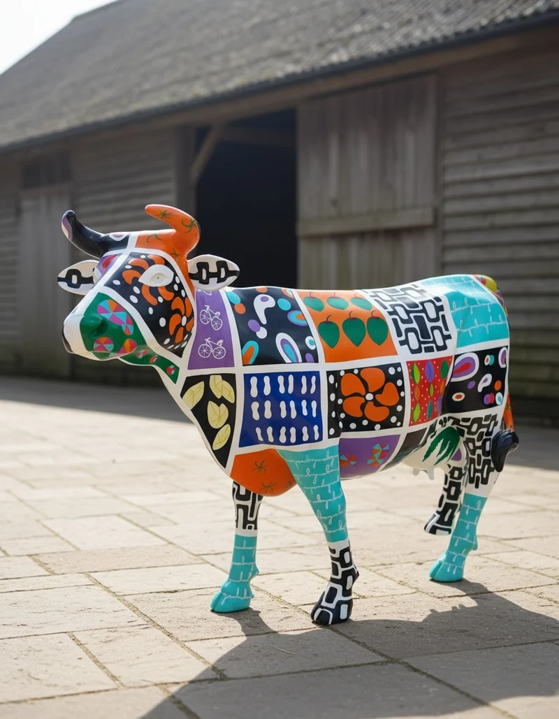 Casa Padrino Luxus Deko Skulptur Kuh Deta H. 155 cm - Riesige Gartenskulptur - Lebensgroße Skulptur - XXL Deko Skulptur - XXL Deko Figur