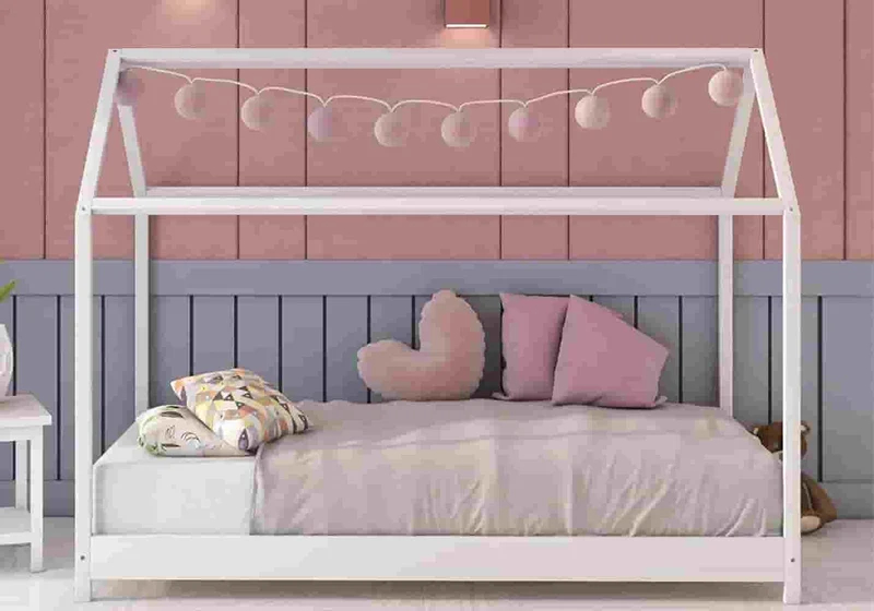 Lit cabane enfant bois blanc - Alix