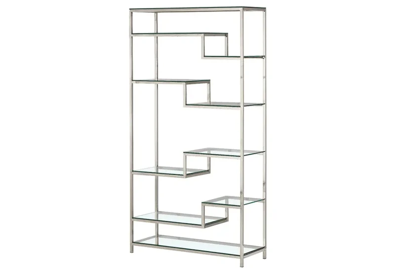 Étagère en métal argent verre trempé - Mado