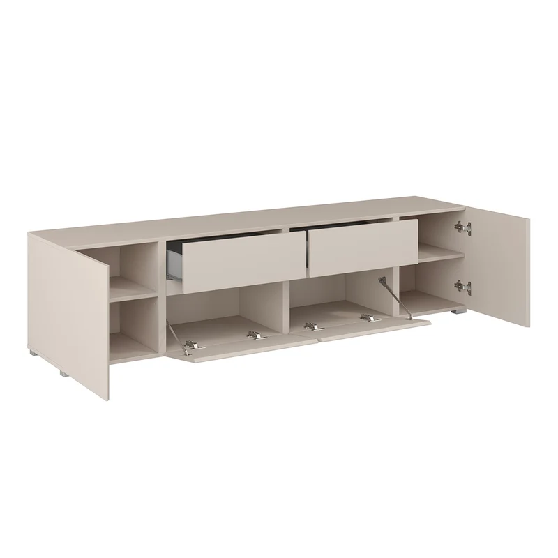 Meuble TV 4 portes 2 tiroirs 195 cm Maxis Cachemire