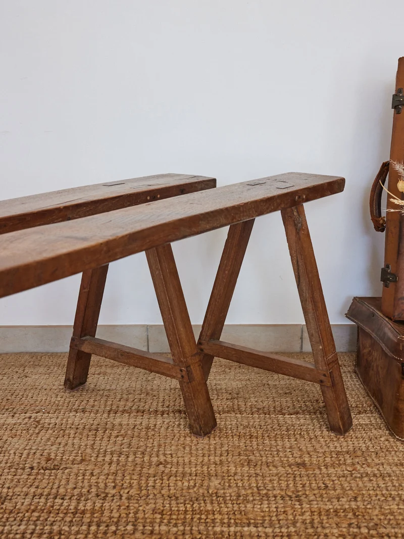 Antoine, la paire de bancs de ferme en bois N°434