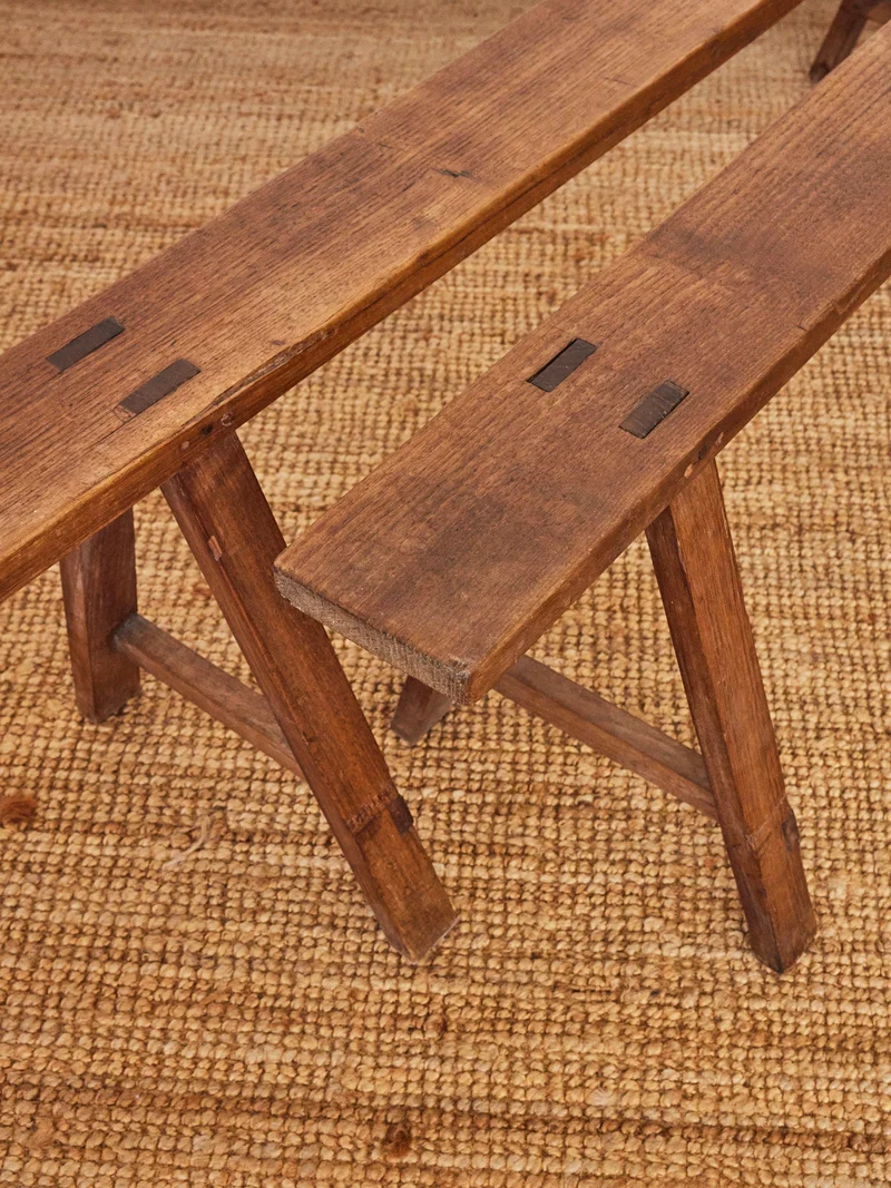 Antoine, la paire de bancs de ferme en bois N°434